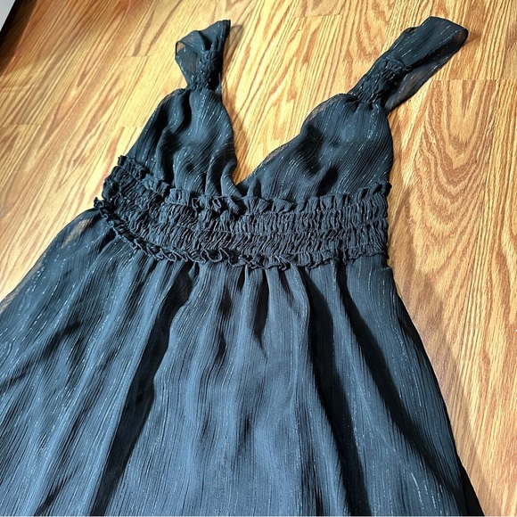 Vintage Jordache Y2K Black Babydoll Tunic Top Metallic Juniors Size Large - Picture 8 of 15